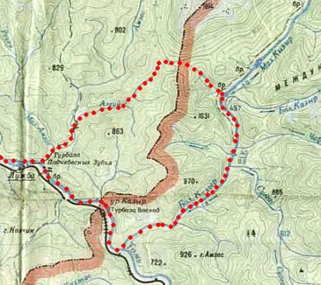 Обзорная карта основной части маршрута